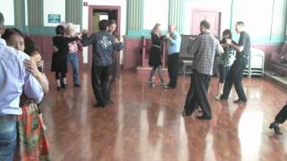 Argentine Tango Class: Shared Axis Turn  Drag with students www.tangonation.com 11/07/2011