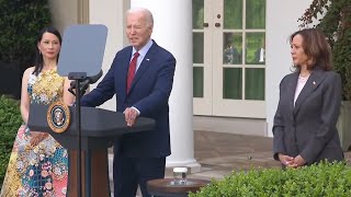 President Joe Biden and Vice President Kamala Harris speak at AANHPI Heritage Month reception