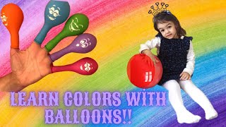 Alya Learn Colors With Colorful Balloons. Alya Renkli Balonlarla Renkleri Öğreniyor.