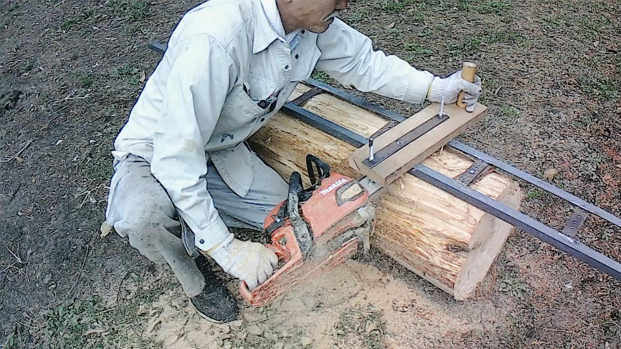 チェーンソーを使った製材機作り（金工と木工）