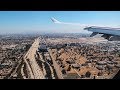 Lufthansa Airbus A340-600 SCENIC APPROACH AND LANDING at Los Angeles Airport (LAX)