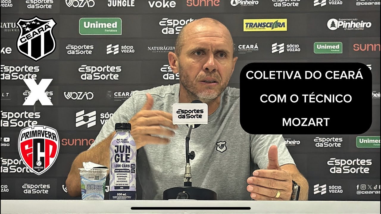 COLETIVA DO CEARÁ COM O TÉCNICO MOZART APÓS CEARÁ 2x1 PRIMAVERA PELA 2ª FASE DA COPA DO BRASIL