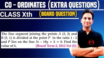 The line segment joining the points A(3,2) and B(5,1) is divided at the point P in the ratio 1 : 2