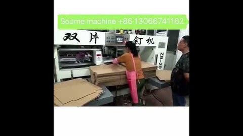 China Semi automatic double carton box stitching and nailing machine