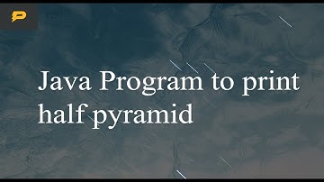 Java Program to print half pyramid