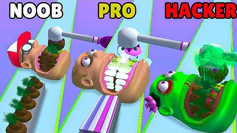 NOOB vs PRO vs HACKER in Teeth Runner Gameplay Android,ios