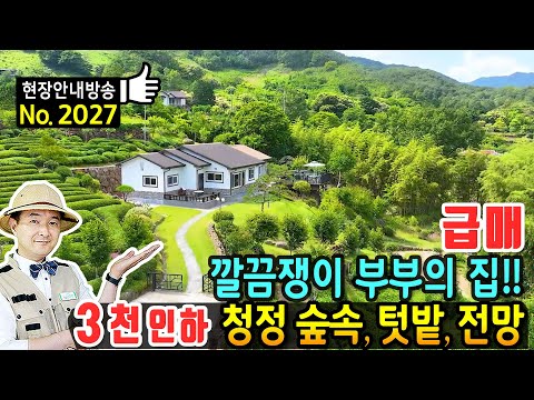 깔끔쟁이 부부의 집 전원주택 매매 급매물 <strong>농업경영체등록</strong> 청정 숲속의 탁트인 전망과 힐링 넓은 녹차밭과 전망대 같은 데크공간 하동부동산 - 발품부동산TV