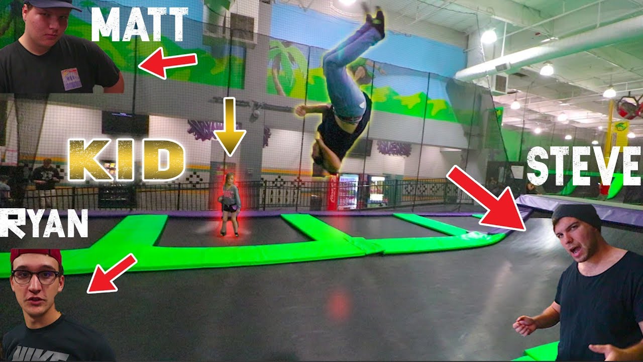 GAME OF FLIP VS KIDS AT TRAMPOLINE PARK! YouTube