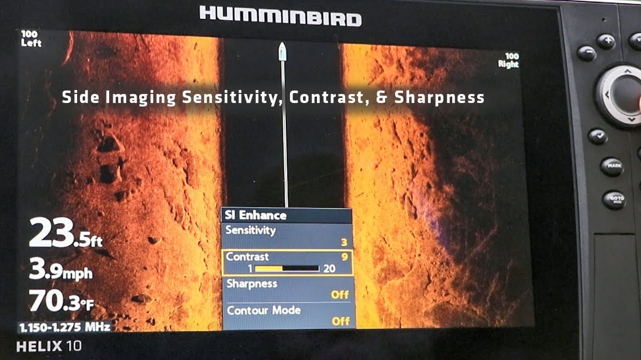 Humminbird HELIX How to Adjust Side Imaging Contrast, Sensitivity