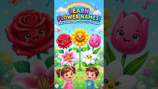 Learn Flower Names for Kids! 🌸 Rose, Sunflower, Tulip, Lily & Jasmine