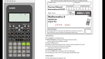 Edexcel IGCSE 2H June 2021 Math A Higher Tier 4MA1/2H Questions 1 to 16 video part 1