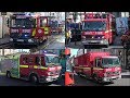 Multiple fire engines and specialist units responding to a fire in London