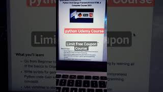 Udemy's Python Coupon Course | Udemy Courses | Free Certificate #udemyfree #tranding #freecourses