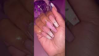 New coffin nails! Pink and White Ombré Nails