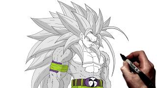 How To Draw Goku SSJ5 | Step By Step | Dragon Ball