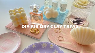 DIY Air Dry Clay ideas | Easy diy room decor aesthetic tile tray project | 지점토 트레이 만들기