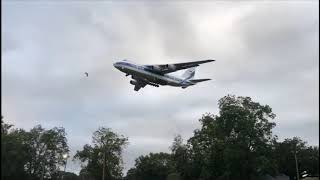 Watch one of the world's largest planes come in for a landing at the New Orleans airport