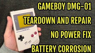 Game Boy DMG Repair Teardown - No power fix - Battery contacts corrosion - YouTube