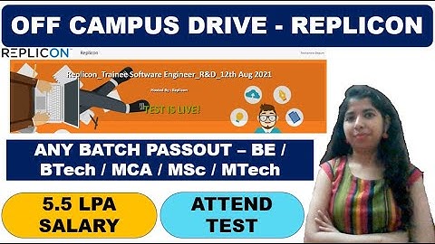Off Campus Drive 2021 | Any Batch Eligible - BE /BTech/MCA/MSc/MTech | 5.5 LPA
