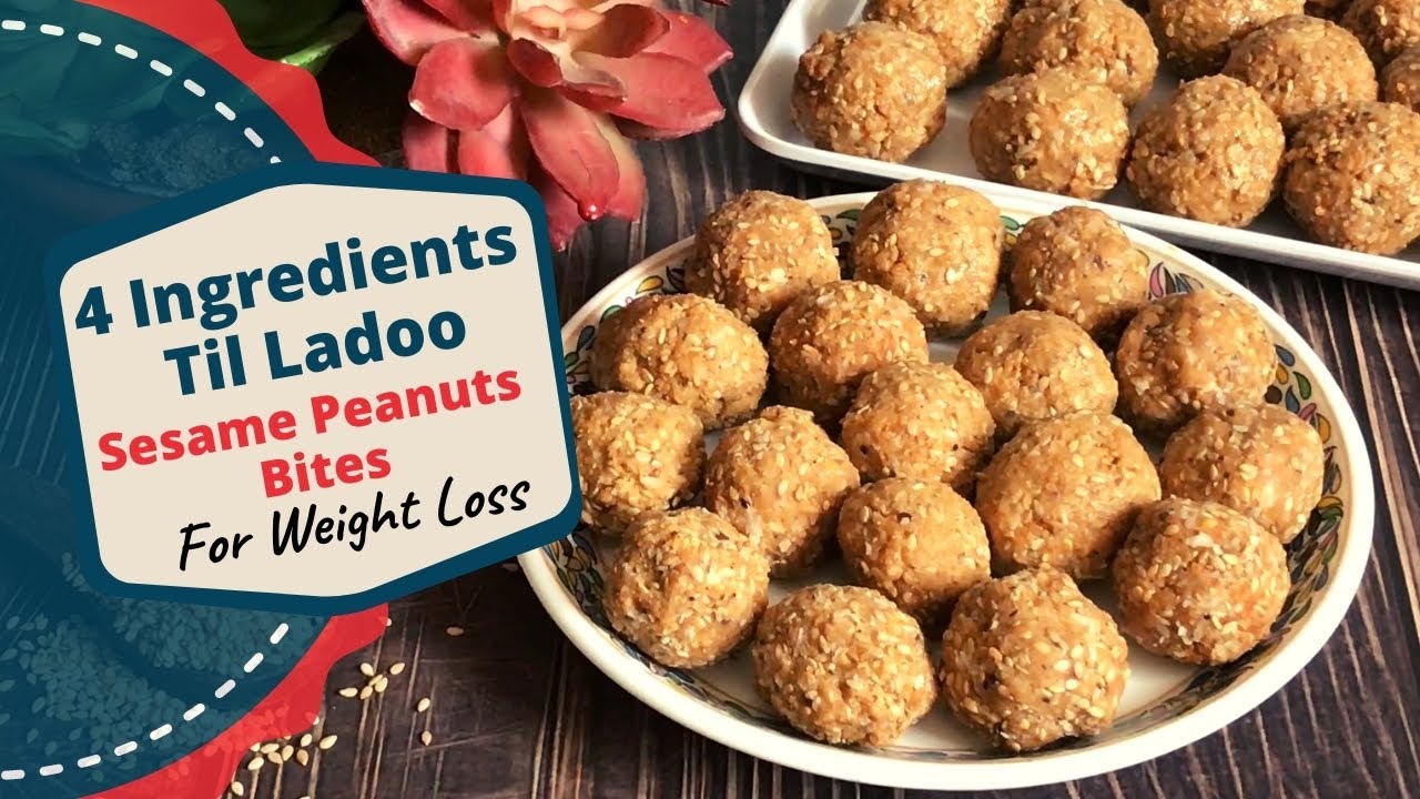 4 Ingredients Til Ladoo Sesame Seeds & Peanut Bites Recipe Healthy
