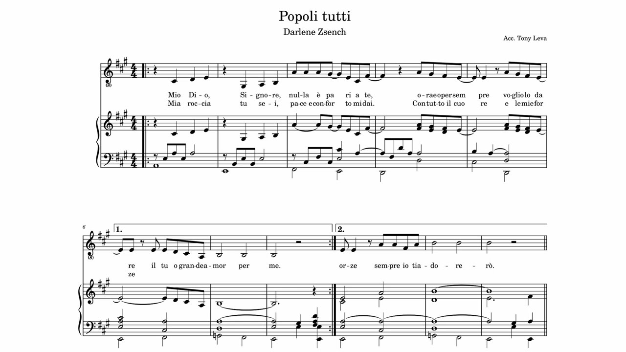 ACCOMPAGNAMENTI ORGANISTICI = 107) Popoli tutti (Darlene Zsench)