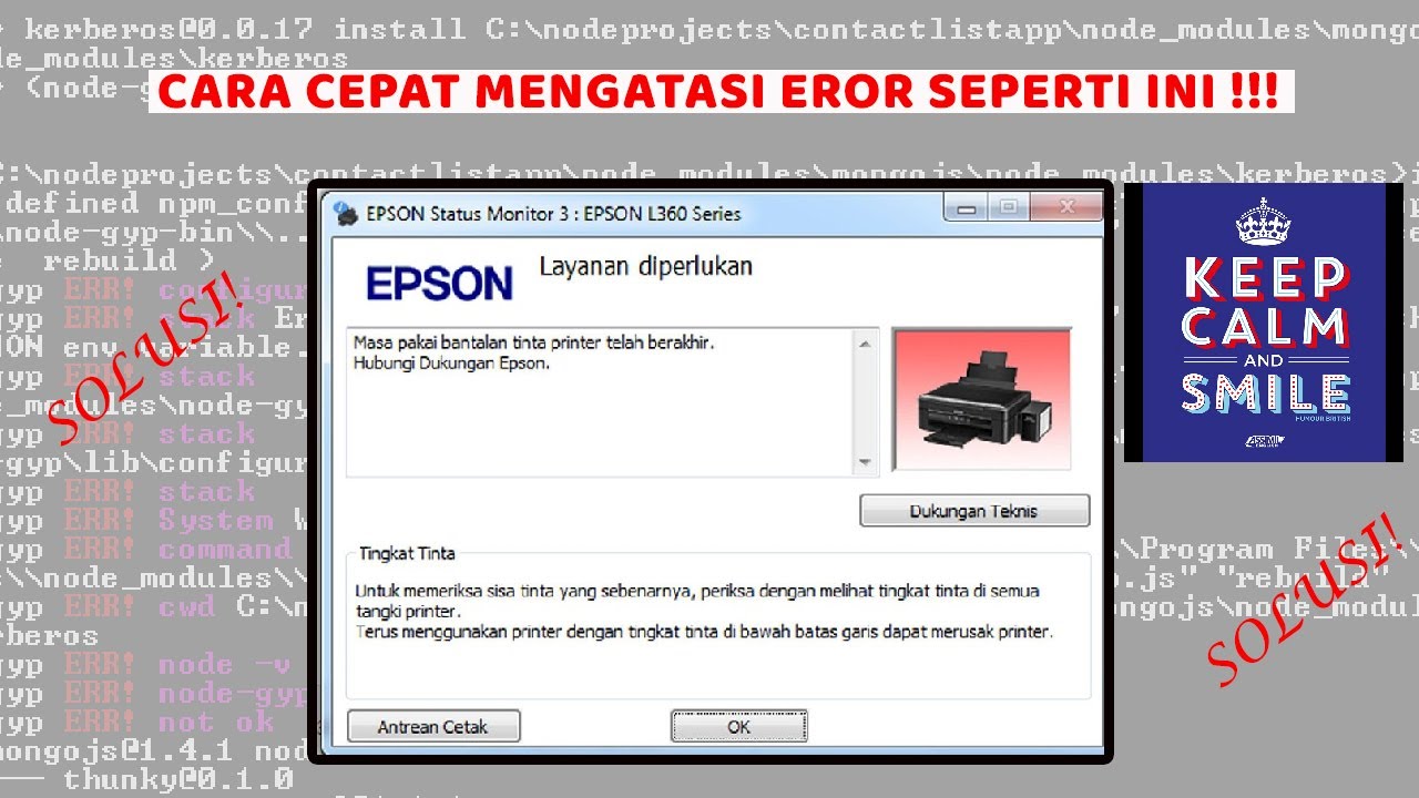 Cara mengatasi masa pakai bantalan tinta printer telah berakhir - Reset