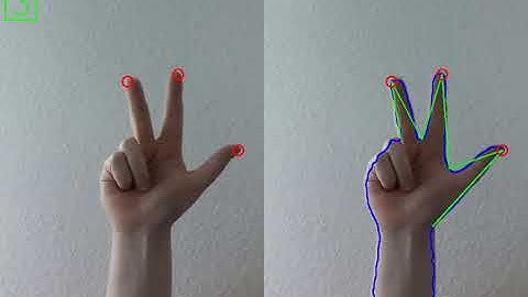 Node.js + OpenCV for Hand Gesture Recognition /  Fingertip Detection