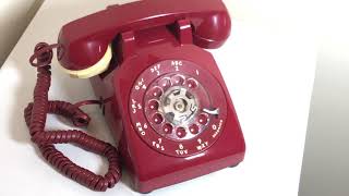 Vintage Red Rotary Phone with Soft Touch Push Tone Dialer (push button pad) Ringing DEMO screenshot 1
