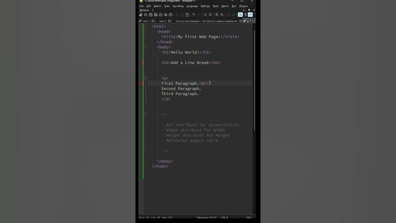 Quickly Add New Line Break in HTML #shorts #htmlbasics #htmltutorial ...