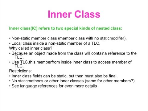 Concept of inner class