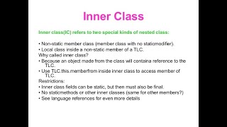 Concept of inner class
