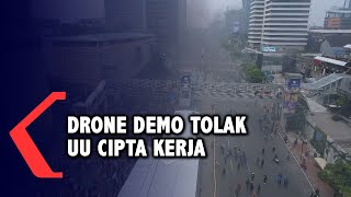 Drone Demo Tolak UU Cipta Kerja