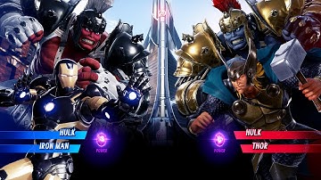 Gladiator Hulk & Iron Man vs Gladiator Hulk & Thor (Very Hard) - Marvel vs Capcom | 4K UHD Gameplay