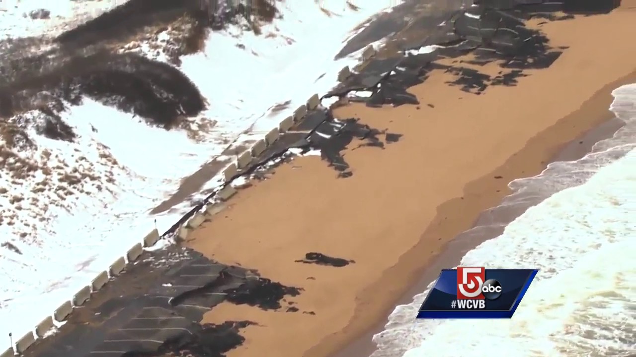 Beach erosion Provincetown parking lot damaged YouTube
