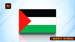 how to make Palestine flag in adobe illustrator tutorial 2024 | فلسطین کا جھنڈا | 1minute tutorial