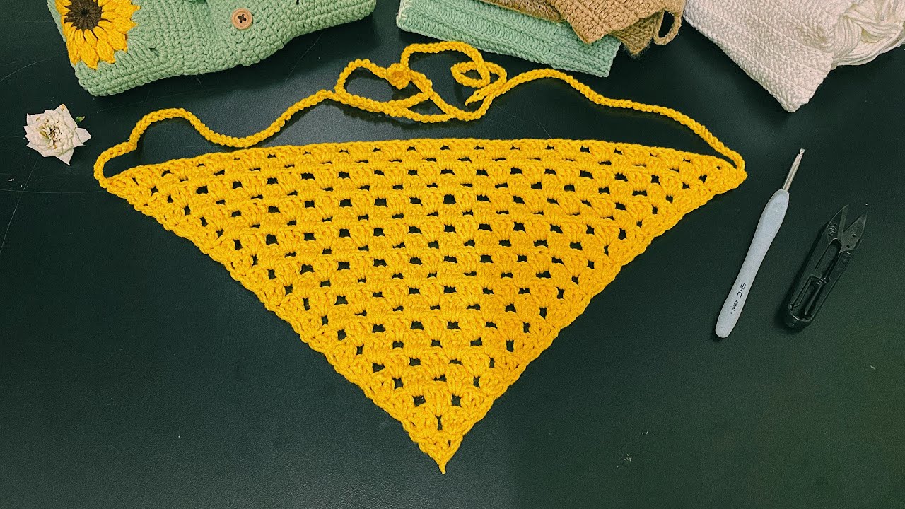 Móc khăn Bandana đơn giản 3 | Bandana Crochet