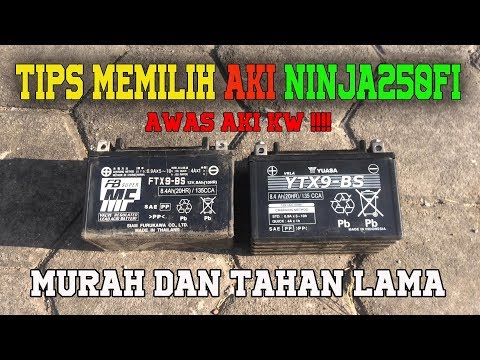 TIPS MEMILIH AKI UNTUK NINJA250FI || AKI MURAH AWET YUASA YTX9-BS  NINJA250FI. 