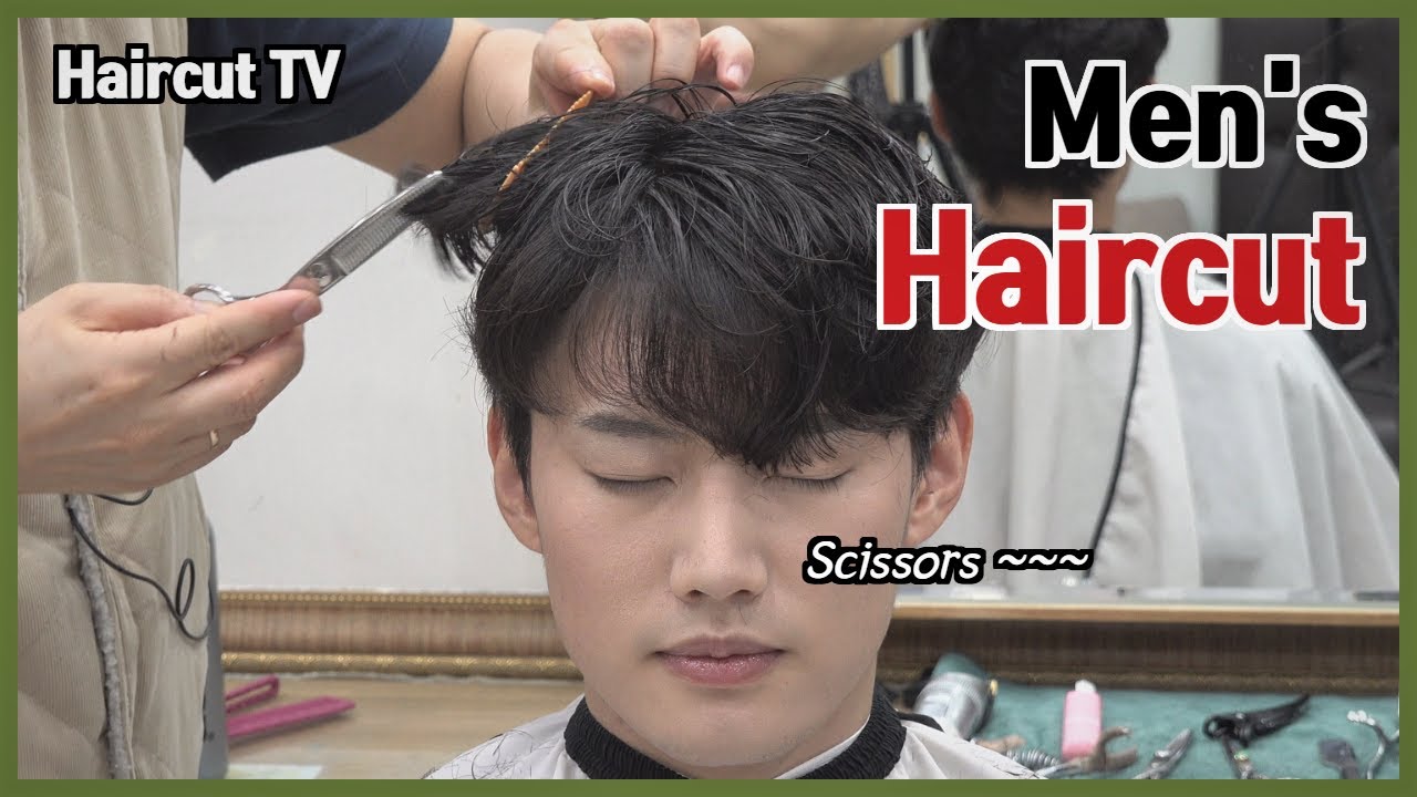 Мужская градуированная стрижка двумя блоками ASMR