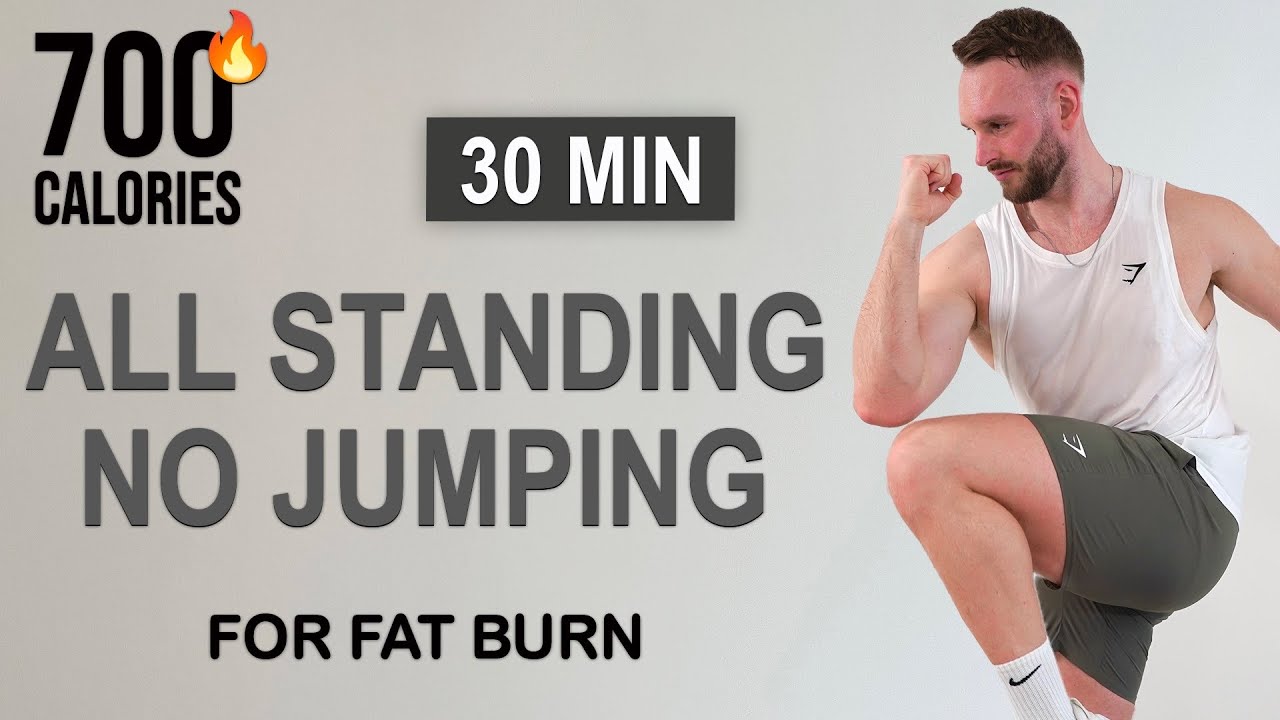 30 Min Intense Full Body Fat Burn | All Standing - No Jumping (No ...