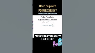 Power Series MADE EASY! Math with Professor V