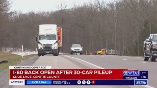 I-80 reopened after 30+ vehicle crash in Centre County