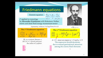 Friedmann Equations (Lecture #23a of a course on Relativity & Cosmology)