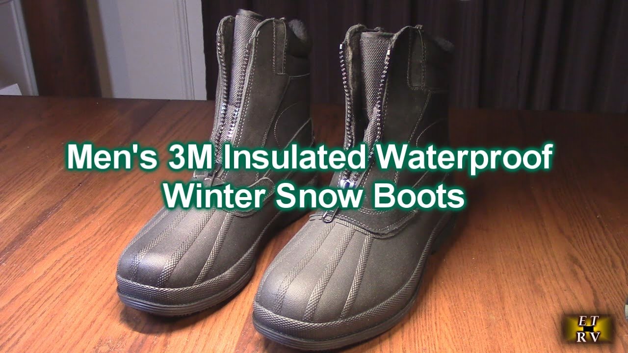 NORTIV 8 Men's Insulated Winter Snow Boots – Waterproof, 200g 3M