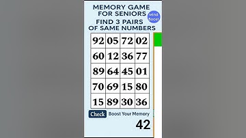 Memory Games for Seniors: Match the Numbers Challenge #braintraining
