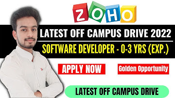 Zoho Hiring Software Developer | Latest Off Campus Drive 2022 | Fresher | Latest Job Update