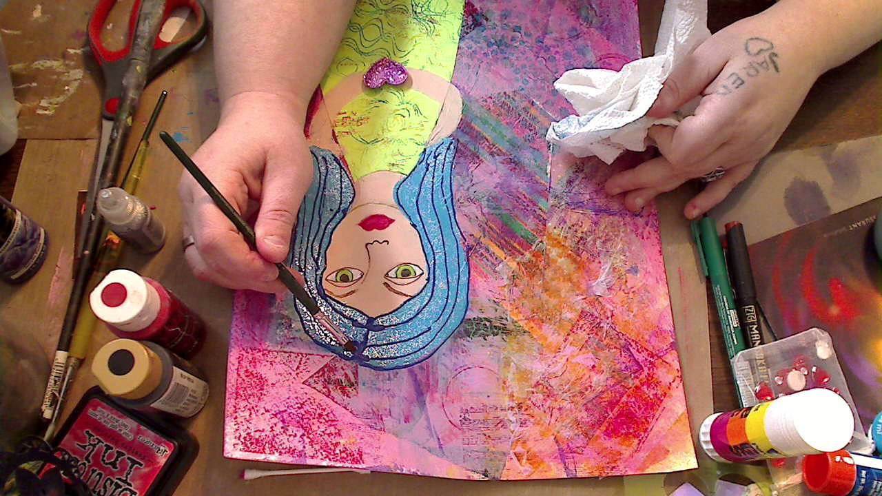 Finishing the Mixed Media girl YouTube