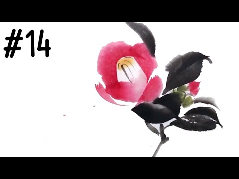 水墨画＆ミュージック】紅椿を描く♪ - YouTube