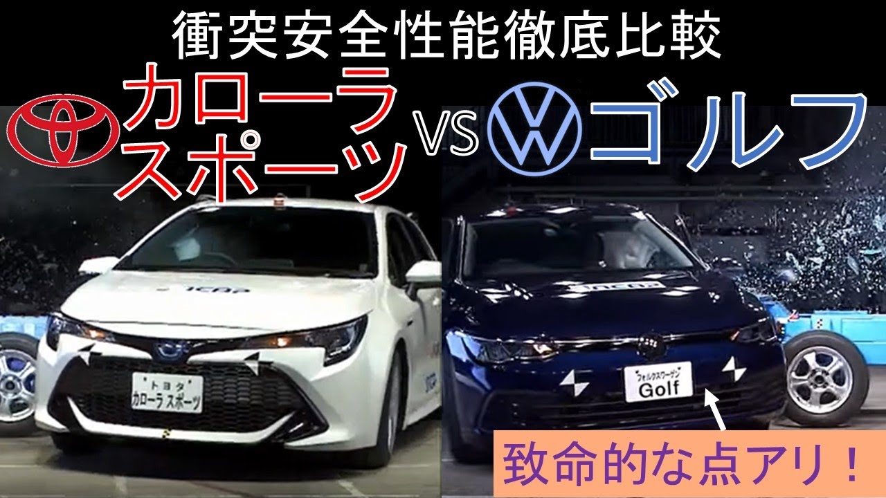 トヨタ カローラスポーツ vs VWゴルフ　衝突安全性能徹底比較
