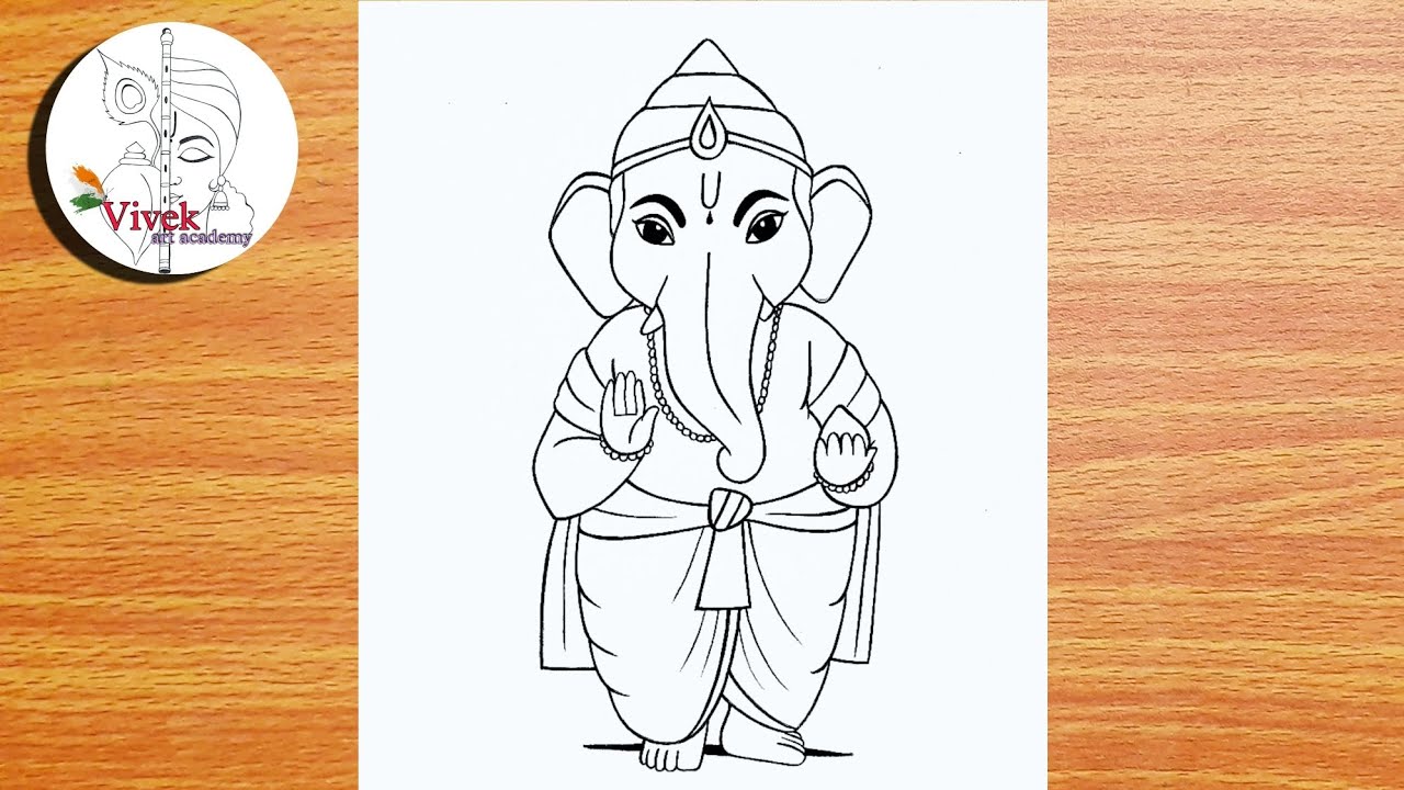 Ganpati Bappa Easy Drawing | How to Draw Ganpati Bappa | Ganesh Ji ...