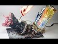 How to make symbiote trex diorama out of clay  polymer clay  epoxy resin